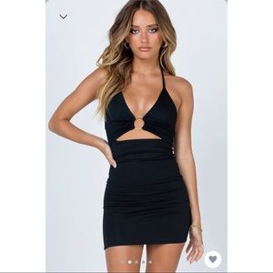 Mini dress with ring and cut out detail